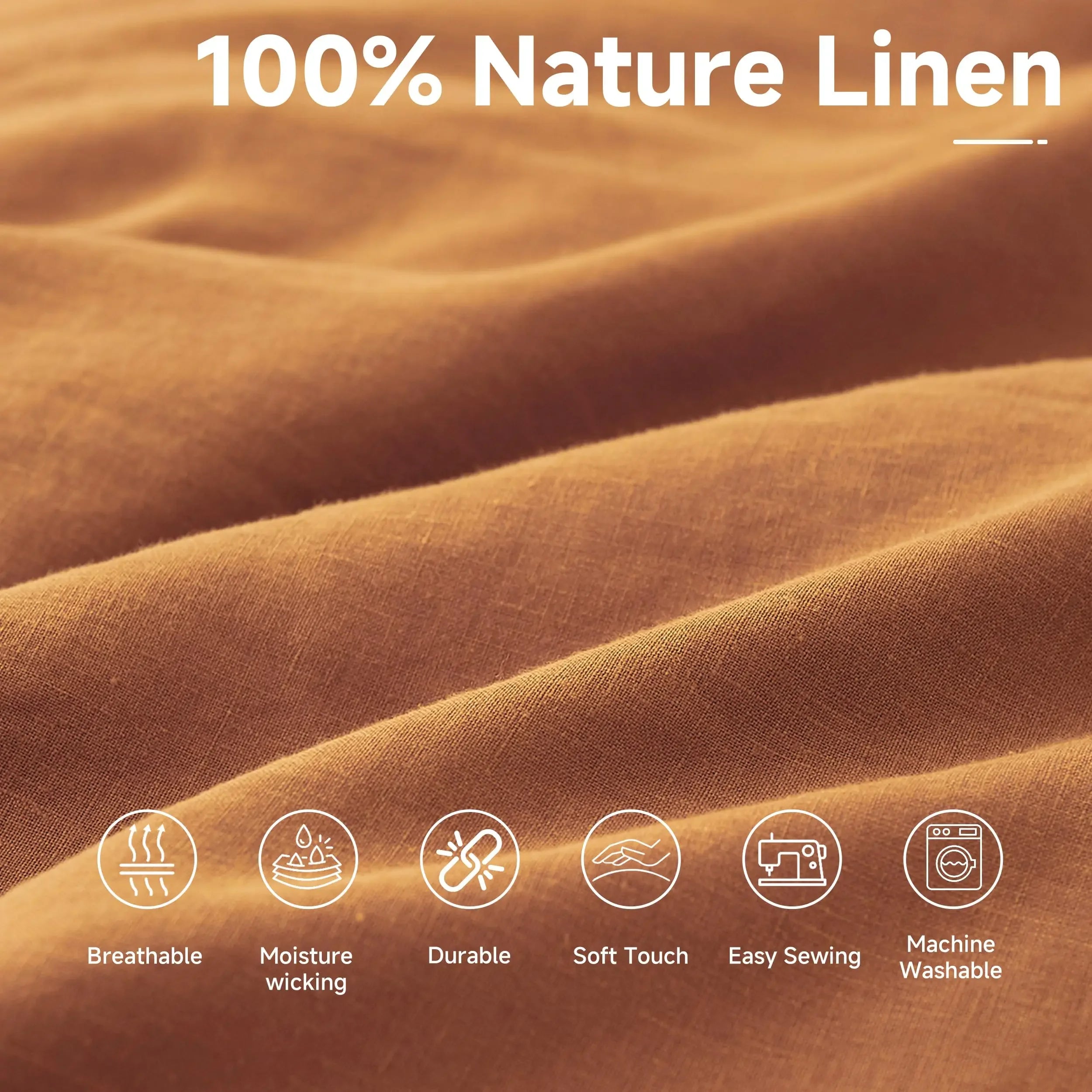 100% Washed French Linen Fabric – Soft Natural Flax | 280 cm Wide | Clothing, Tablecloths & Curtains
