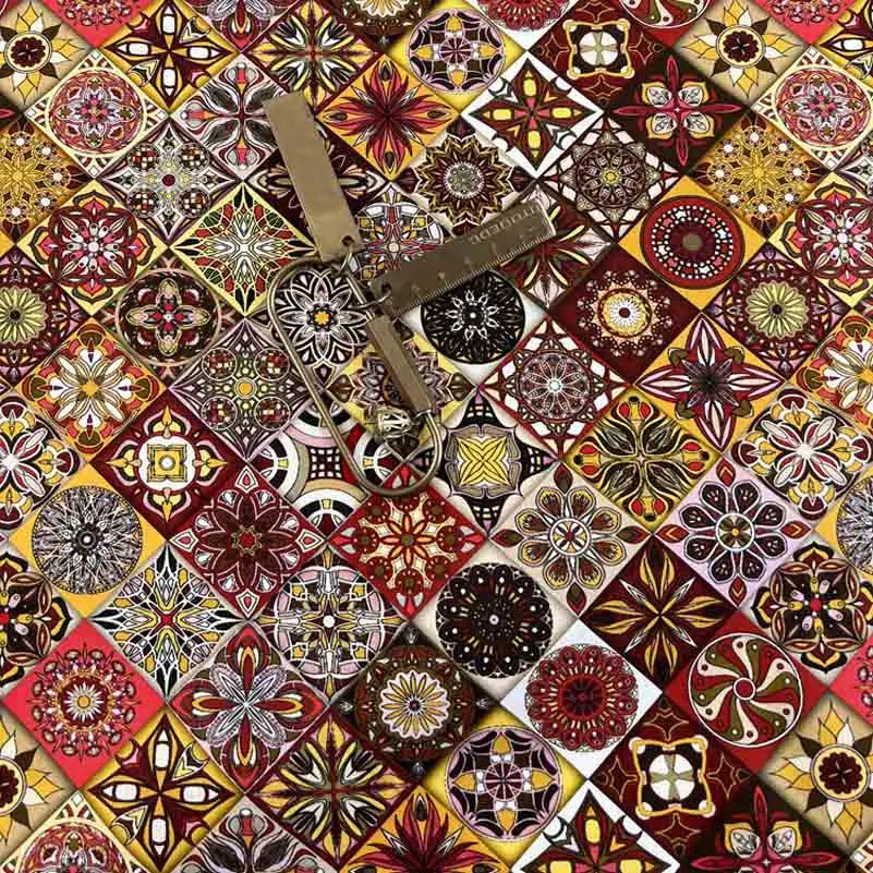 Mandala Boho Print Cotton Fabric – 110 cm Wide (43.3 in) | Sold Per 0.5 m