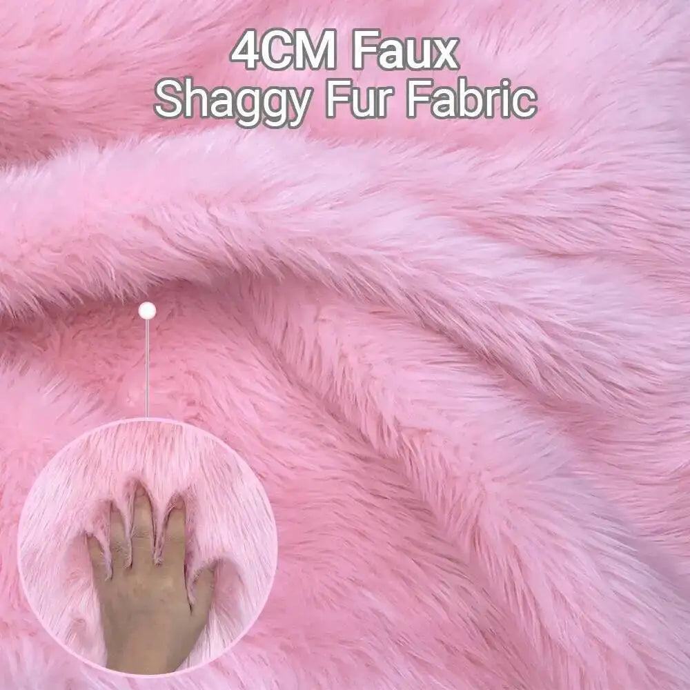 4cm Shaggy Plush Fur Fabric – 100% Polyester, Soft & Non-Shedding | Fursuit, Dolls & DIY Crafts (25×45cm Panels)