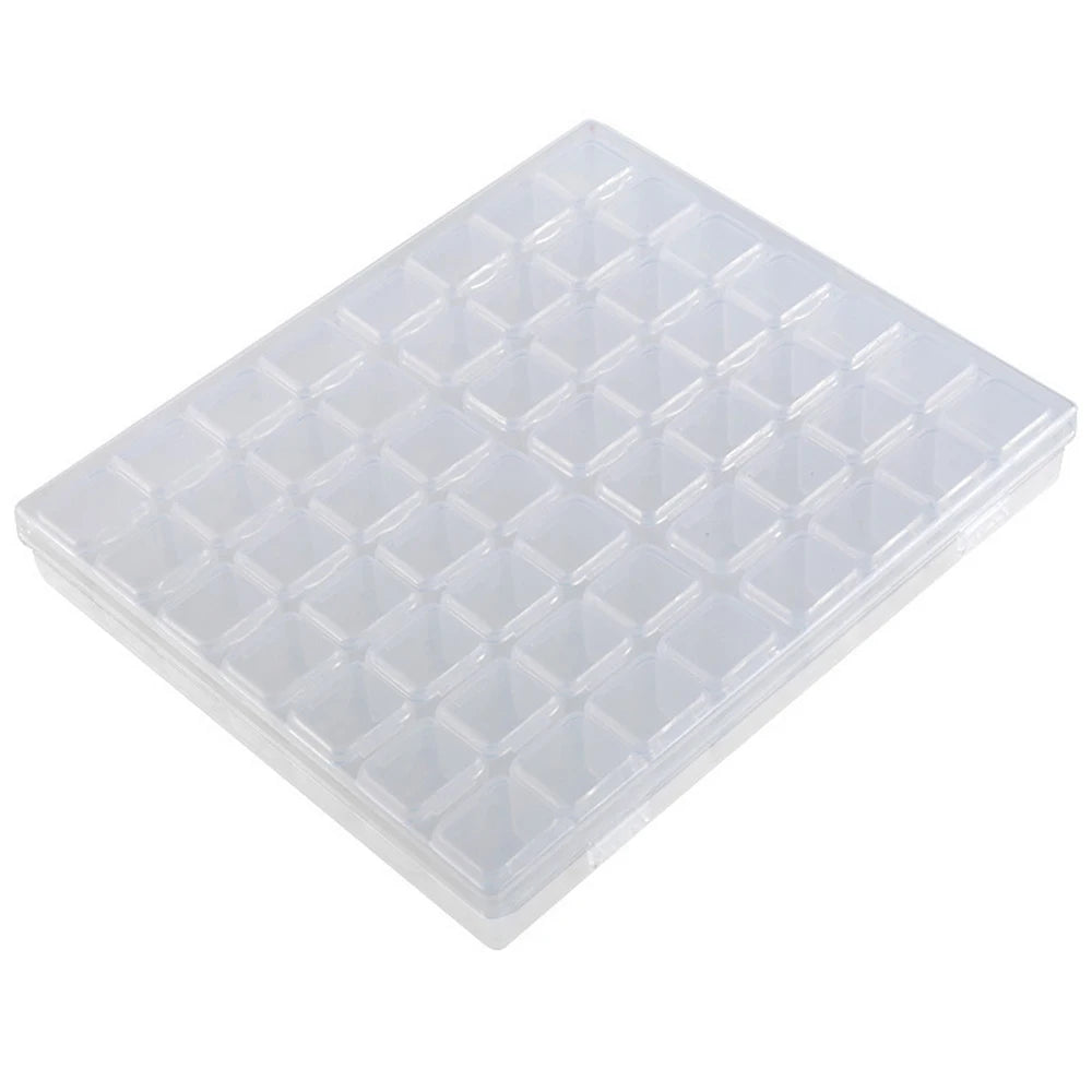 1 ud. Caja de almacenamiento de plástico con 28/32/48/56/64 compartimentos, organizador de accesorios de joyería, abalorios y cuentas para pintura de diamante DIY