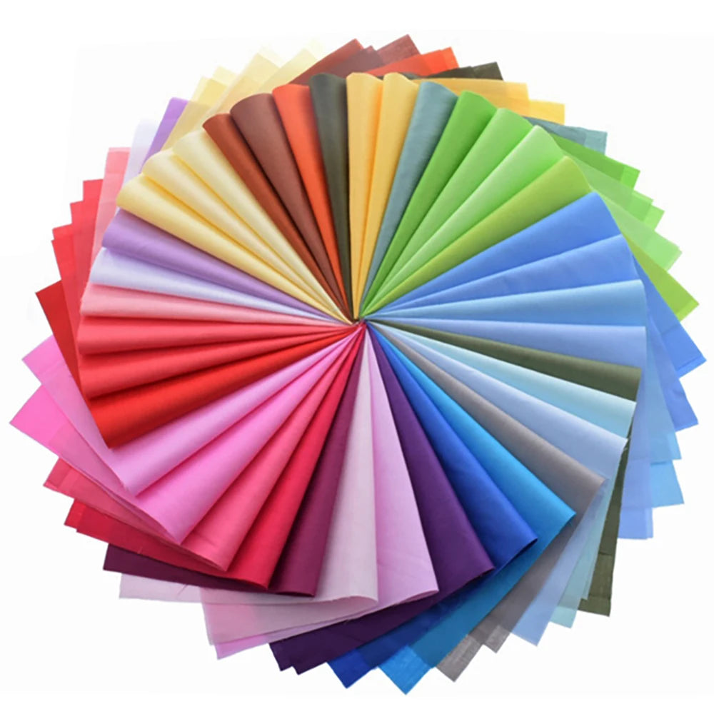 38-Piece Dyed Solid Color Twill Cotton Fabric Set – 20x30cm Precut Squares