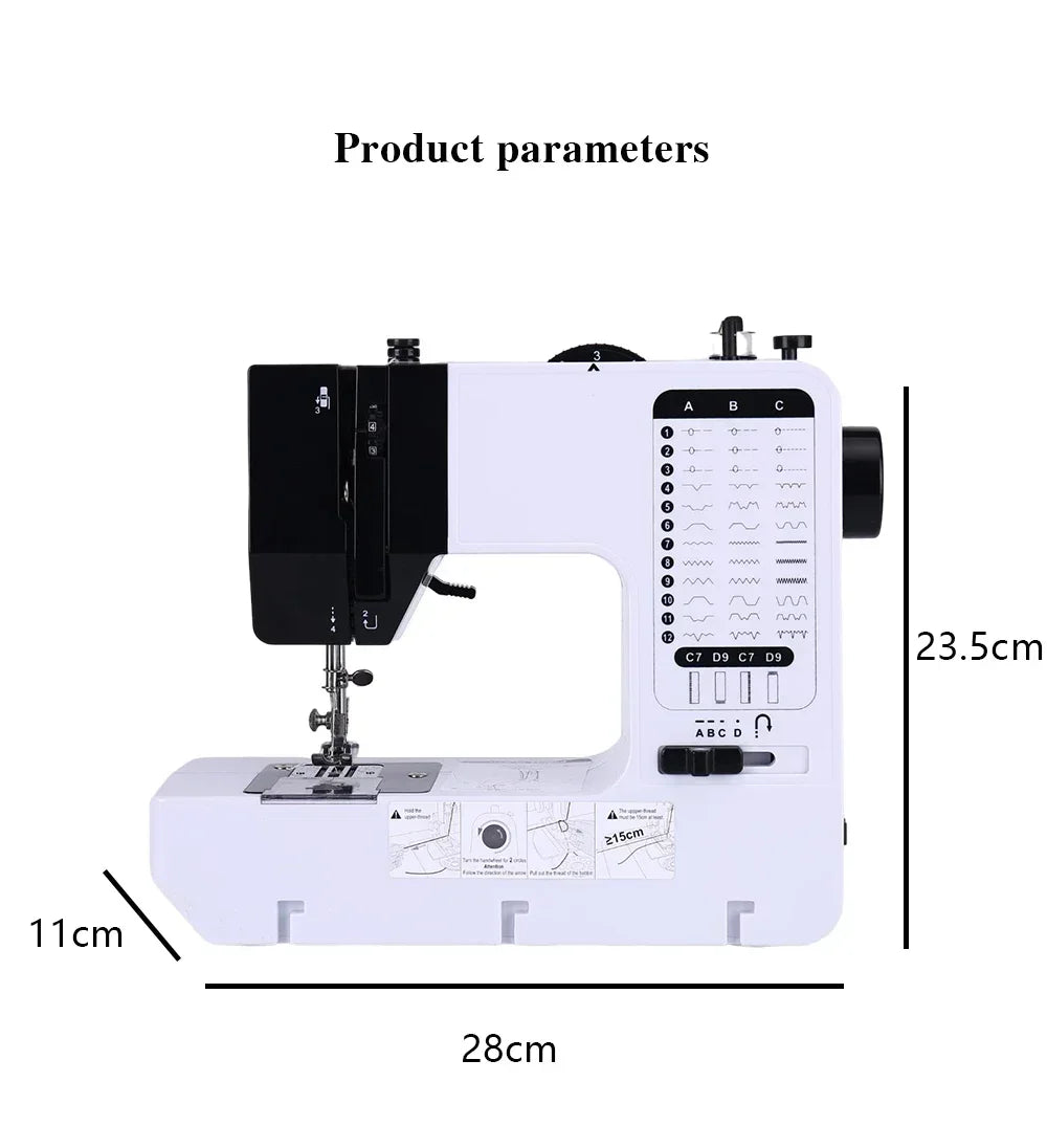 38-Stitch Mini Sewing Machine – Portable, LED Light, Foot Pedal & Bundle Options