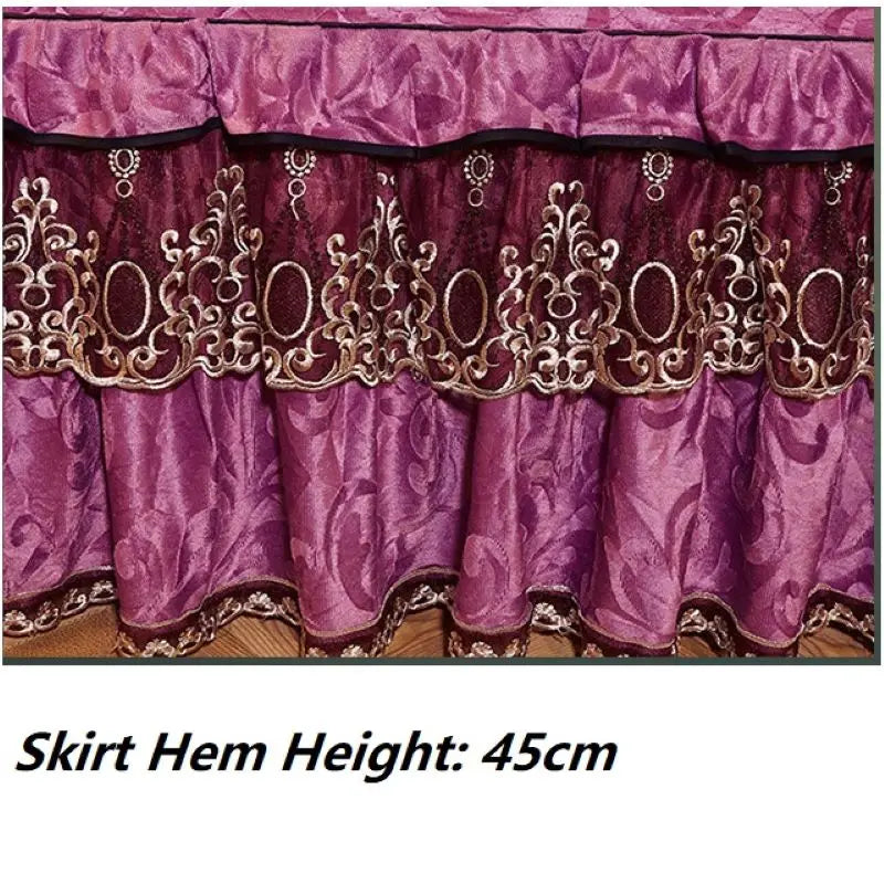 European Luxury Velvet Quilted Bedspread – Embossed Plush Bed Skirt | Queen & King Sizes