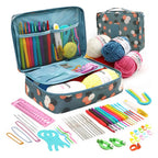 Juego de ganchillos ergonómicos y kit para principiantes — Lana, agujas de acero y suministros de tejido | 8 tipos