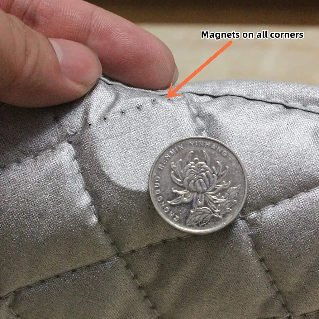 Magnetic Quilted Ironing Mat – 100% Cotton, 4-Magnet Non-Slip, Foldable Pressing Pad for Washer & Dryer
