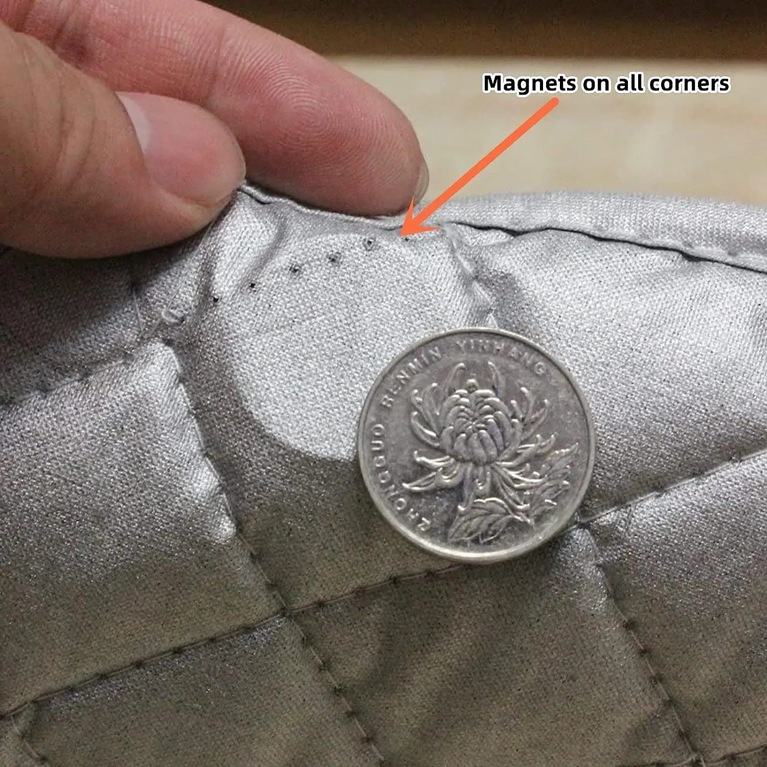 Magnetic Quilted Ironing Mat – 100% Cotton, 4-Magnet Non-Slip, Foldable Pressing Pad for Washer & Dryer