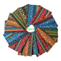5-Piece Ethnic Print Cotton Fat Quarters Bundle – Quilting Squares for Patchwork & Handmade Crafts