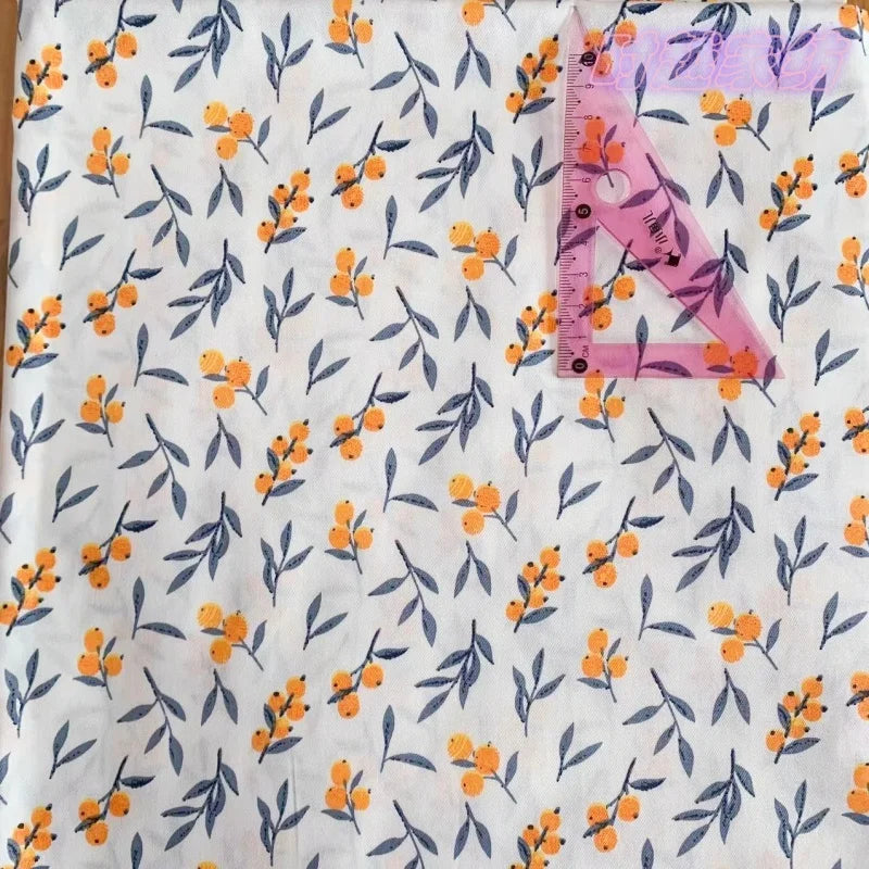 Cartoon Print Pure Cotton Twill Fabric – 50cm x 160cm (19.7" x 63") – Watermelon, Cherry & More