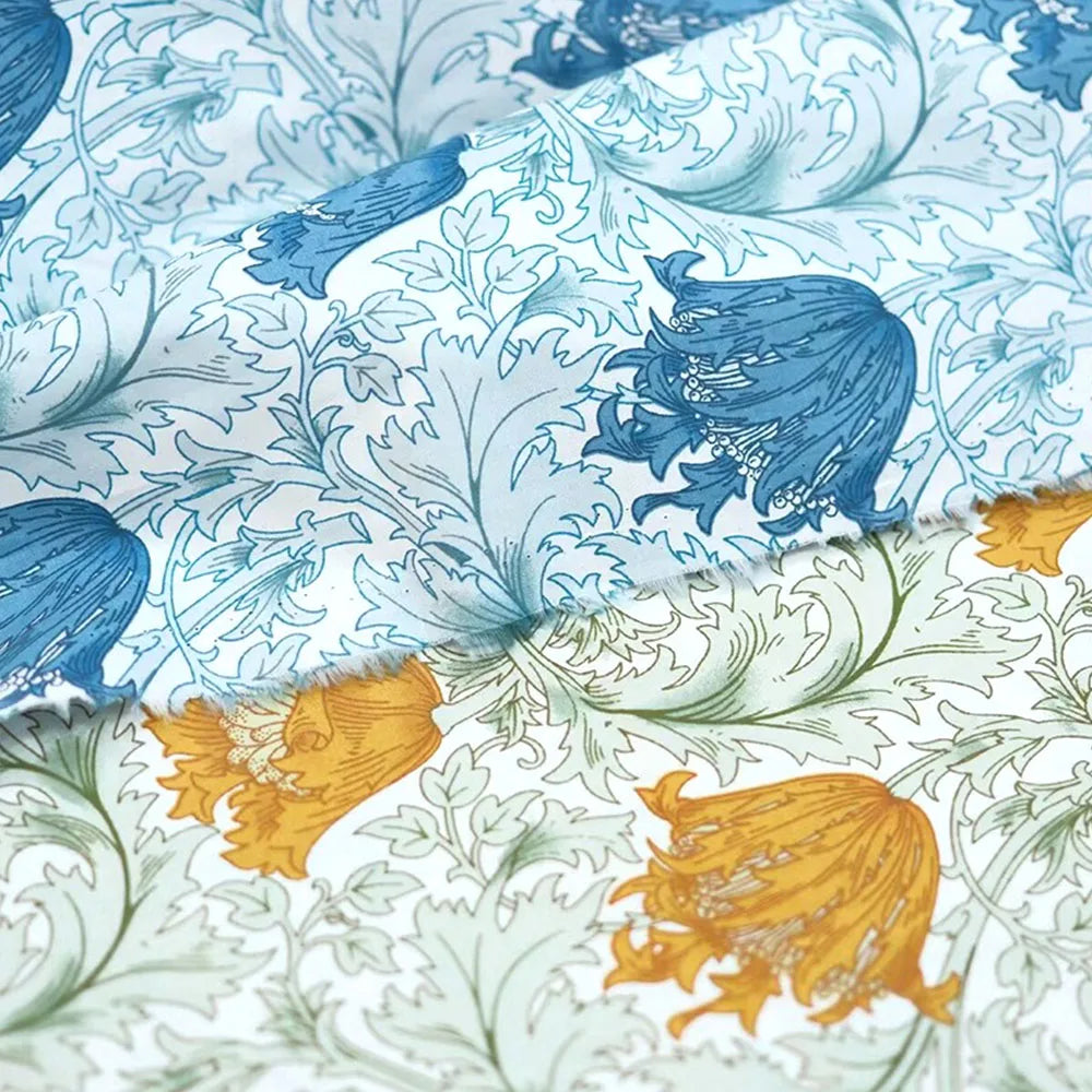 William Morris Fabric Cotton Digital Printing Classic Flower Printed Handmade Dress Crafts Home Textiles Supplies Per Half Meter