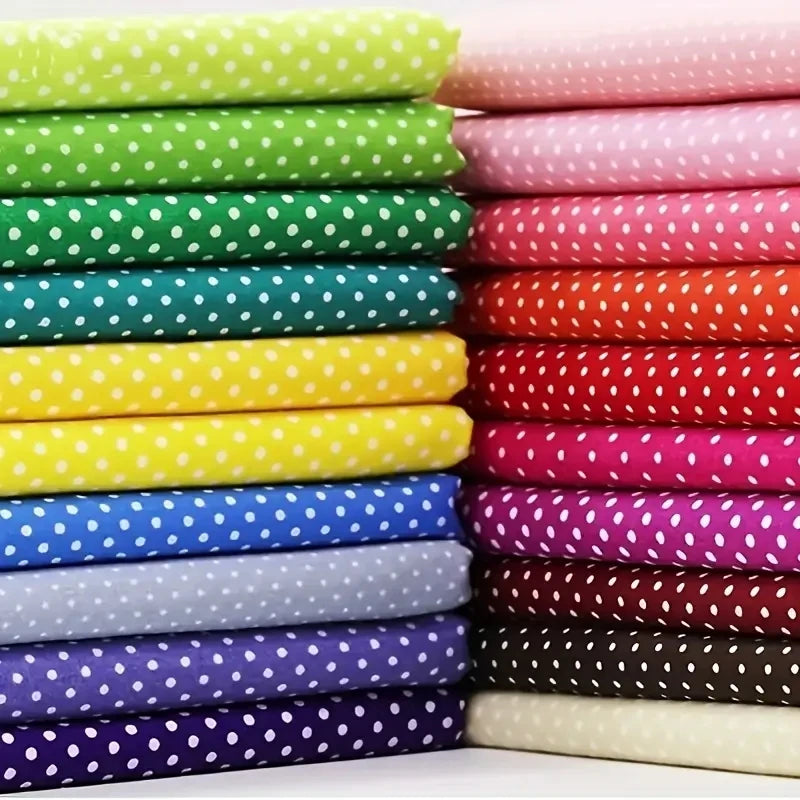 20pcs Multicolor Polka Dot Cotton Fabric Bundle | Non-Repeat | Quilting, Patchwork & DIY