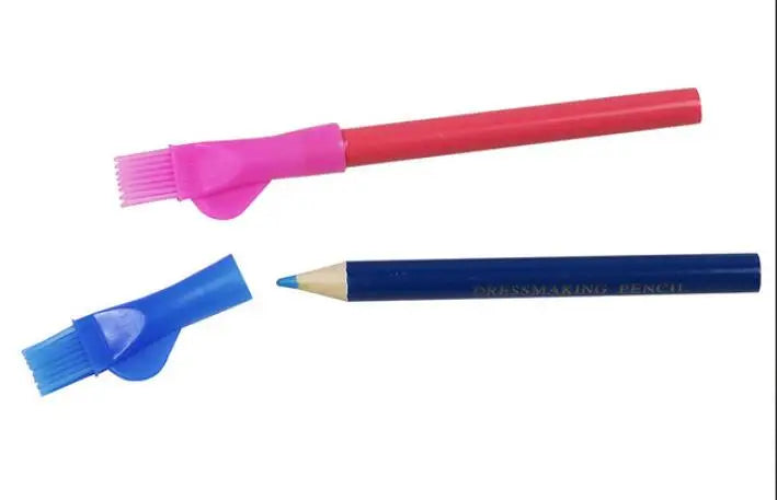 Water-Soluble Tailor's Chalk Pencil with Brush — Fabric Marking for Sewing & Quilting