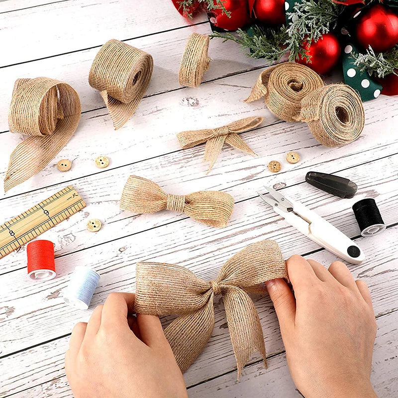 Natural Burlap Jute Ribbon Roll – 8 Widths & 2 Lengths | Gift Wrapping, Crafts, Wedding & Home Décor