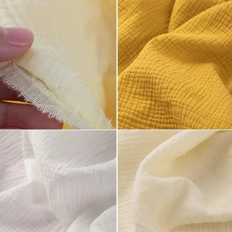 Double Gauze Cotton Muslin Fabric – 140cm Wide | Soft & Breathable for Quilting, Dresses & DIY