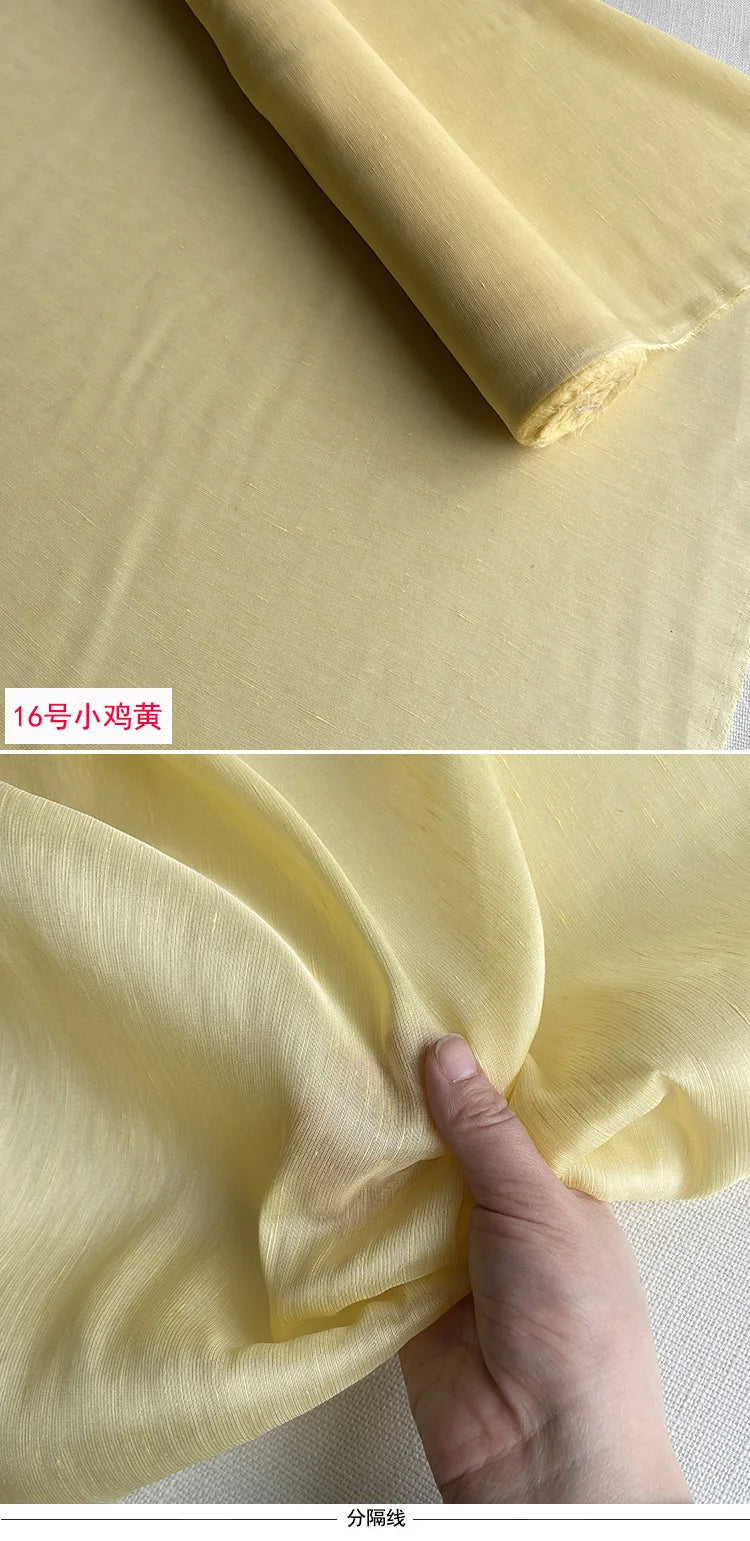 Mulberry Silk & Linen Blend Fabric by the Meter | 138cm Wide | 13 Momme