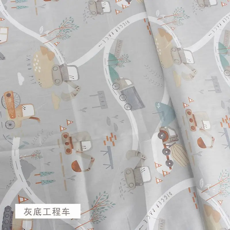 Pure Cotton AB Face Fabric – Cartoon Printed for Baby & Children's Clothing, Bedding & Quilting