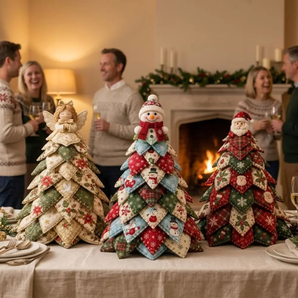 DIY Quilted Christmas Tree Kit — 3D Fabric Patchwork Tabletop Decor
