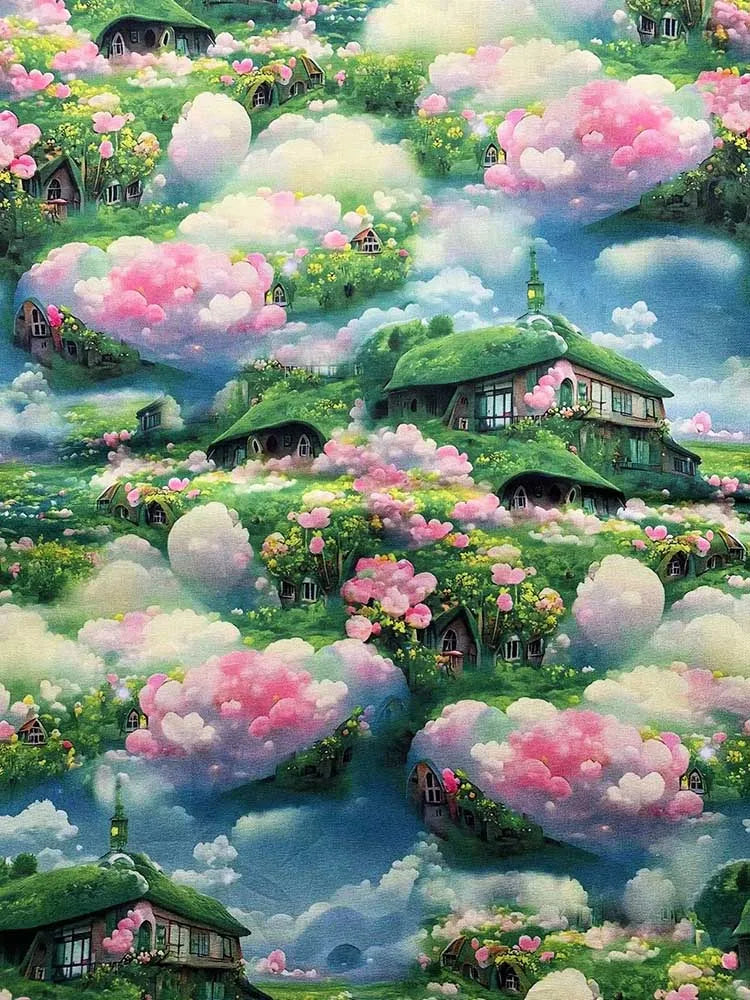 HD Digital Print Cotton Fabric | Fairy Tale Elf Design | Sold by Half Meter