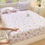 Floral Print Fitted Sheet - 500TC Polyester - 1pc or 3pc Set