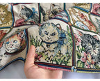 Tela de brocado con estampado de gato bonito – 150 cm de ancho, cortado a pedido (incrementos de 50 cm)