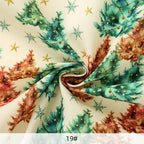 Tela estampada de pan de jengibre navideño y festivo – 100% poliéster, 150 cm de ancho