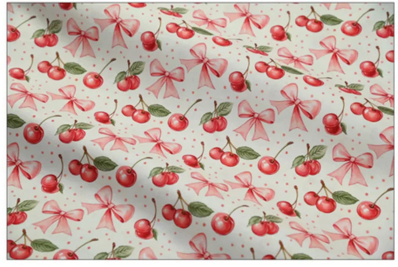 Bowknot & Floral Print 100% Cotton Fabric – 110cm Wide | Quilting, Bags, Garments & DIY