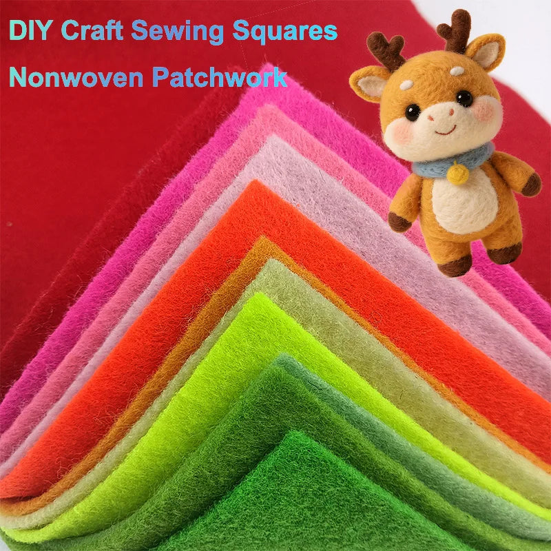 Soft Felt Fabric Sheets | 10-Piece Set | 20×91cm | DIY Crafts, Sewing & Patchwork