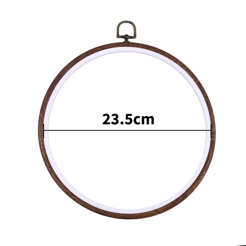 Wood-Grain Embroidery Hoop – Round & Oval Sizes