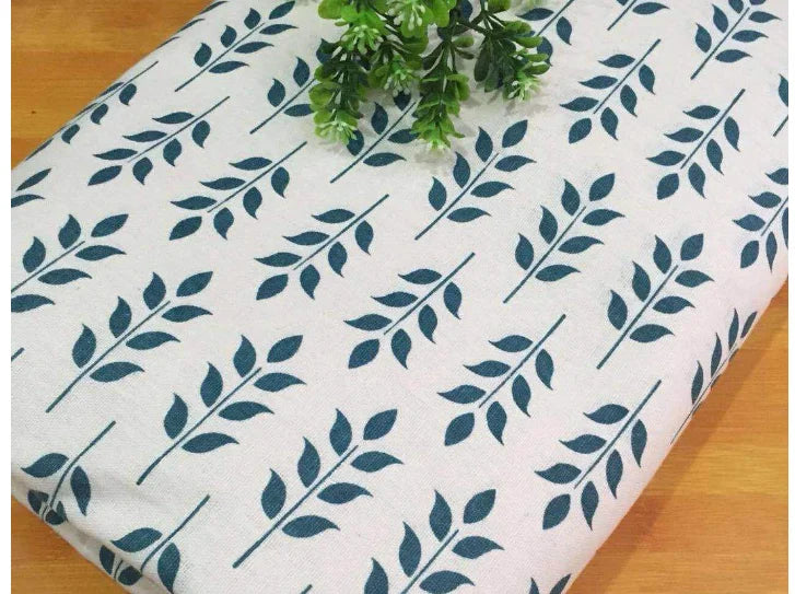 Printed Linen Cotton Fabric – Breathable Canvas Cloth for Quilting, Bags & Crafts (150cm Wide, Sold by the Meter)
