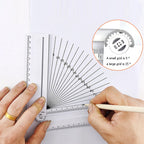 Regla plegable multifuncional para dibujo geométrico – Herramienta portátil de 0-30 cm para arcos, ángulos y líneas paralelas