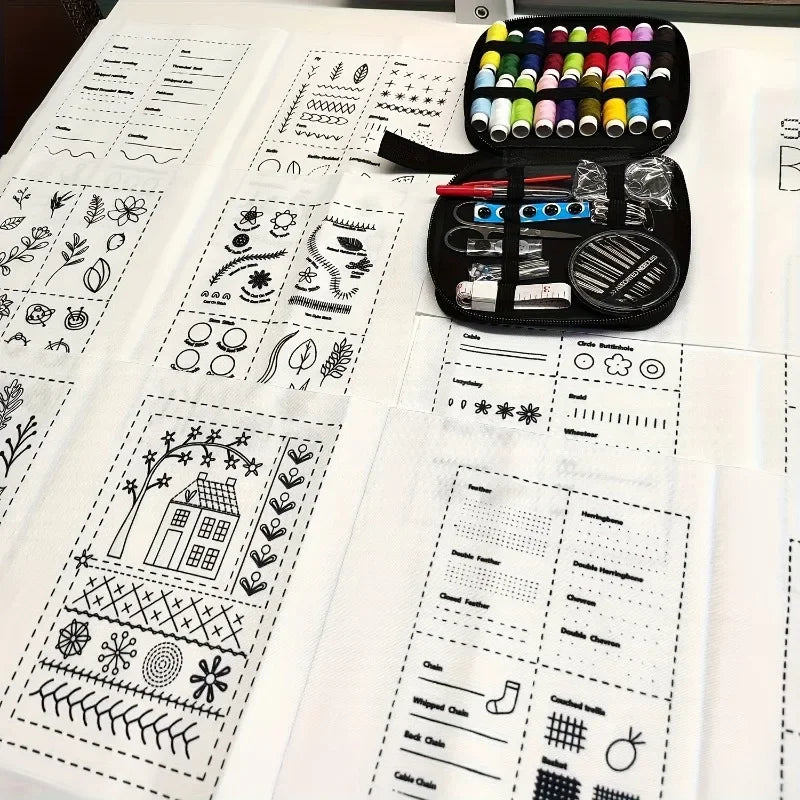 Embroidery & Cross-Stitch Starter Kit – Needlework Sample Pages & Toolkit