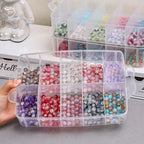 HOMEFISH 3-Layer Transparent Storage Box Stackable Storage Box Portable Craft Bead Plastic Box Jewelry Storage Box Storage Tray