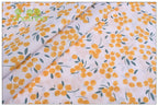 Orange Floral Printed Twill Cotton Fabric – 160cm (63") Wide | Cut to Order