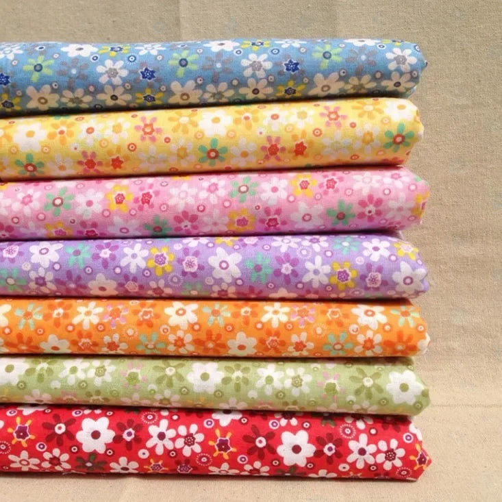 7-Piece Patchwork Cotton Fabric Set – Digital Printed Quilting Squares