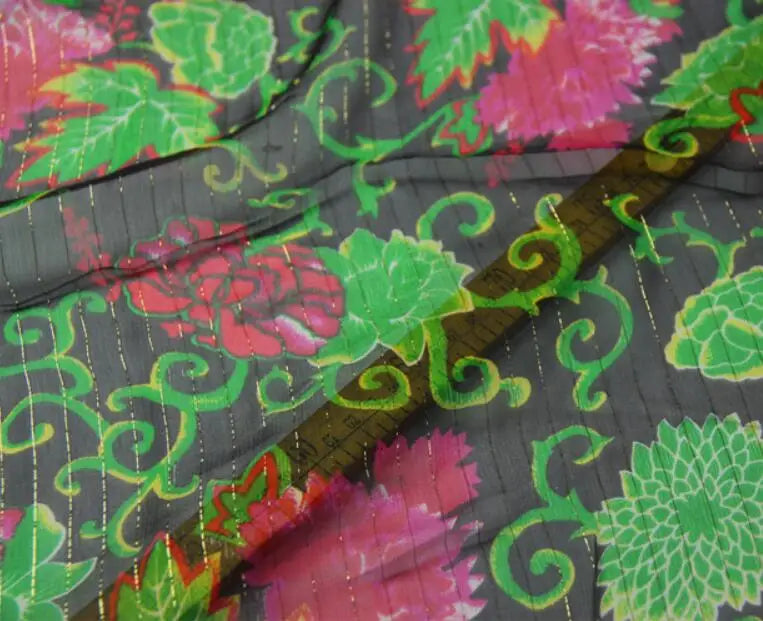Floral Print Silk-Cotton Blend Fabric – 135cm Wide, 9-10mm | Dresses, Blouses & Luxury DIY Sewing