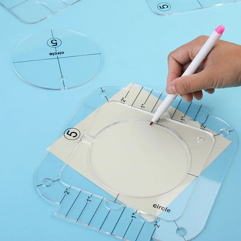 Acrylic Free Motion Quilting Ruler Templates – 13 Shapes for Domestic Sewing Machines
