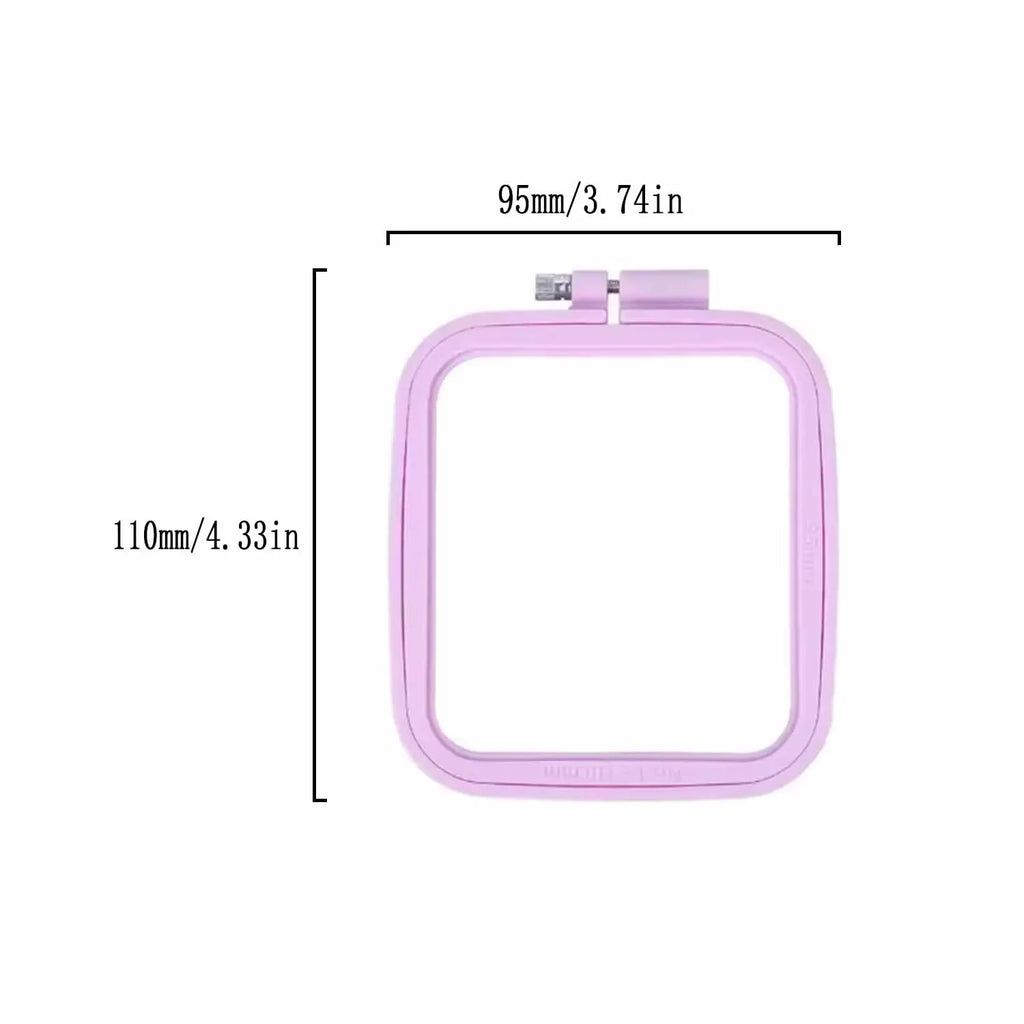 Juego de 5 Anillos Cuadrados de Plástico para Bastidor de Bordado Hecho a Mano, Aros de Bordado, Herramienta de Costura para Punto de Cruz DIY, Herramienta de Artesanía con Aguja