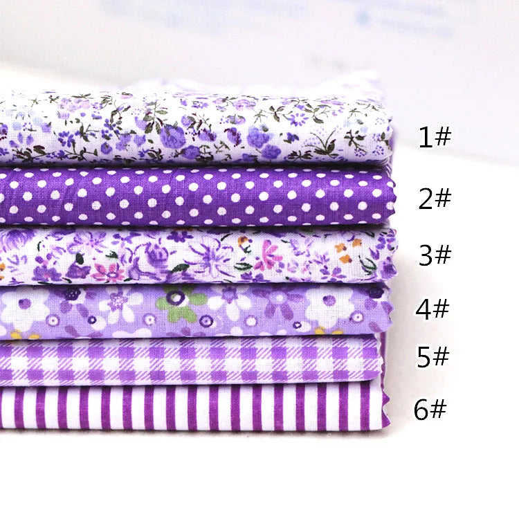 7-Piece Multicolor Cotton Fat Quarter Bundle — 25x25cm (Set B)