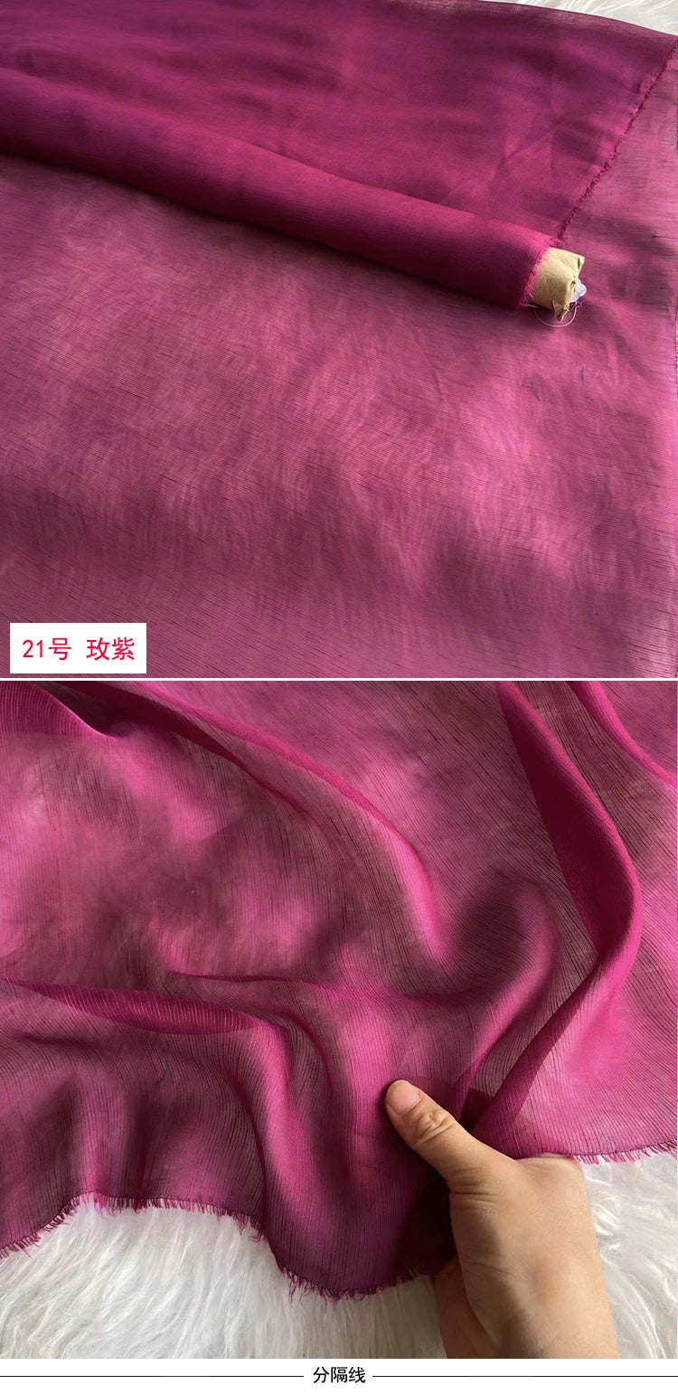 Mulberry Silk & Linen Blend Fabric by the Meter | 138cm Wide | 13 Momme