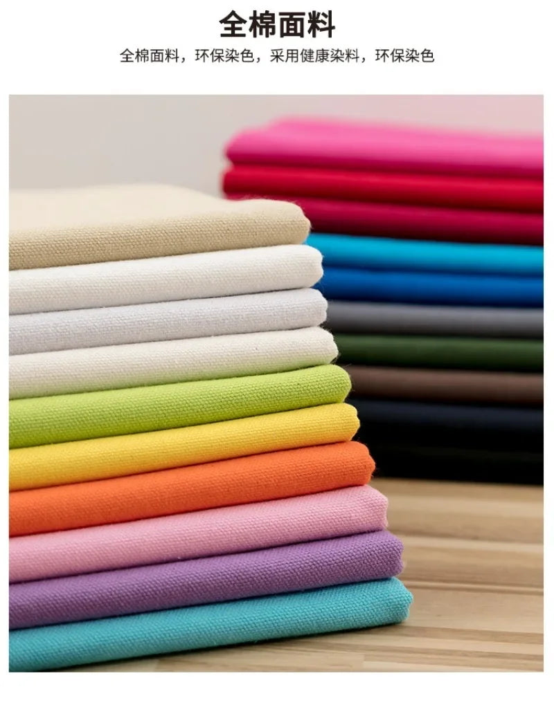 Solid Color 100% Cotton Canvas Fabric – 145cm Wide, Sold by 50cm – For Bags, Upholstery, Quilting & Home Décor