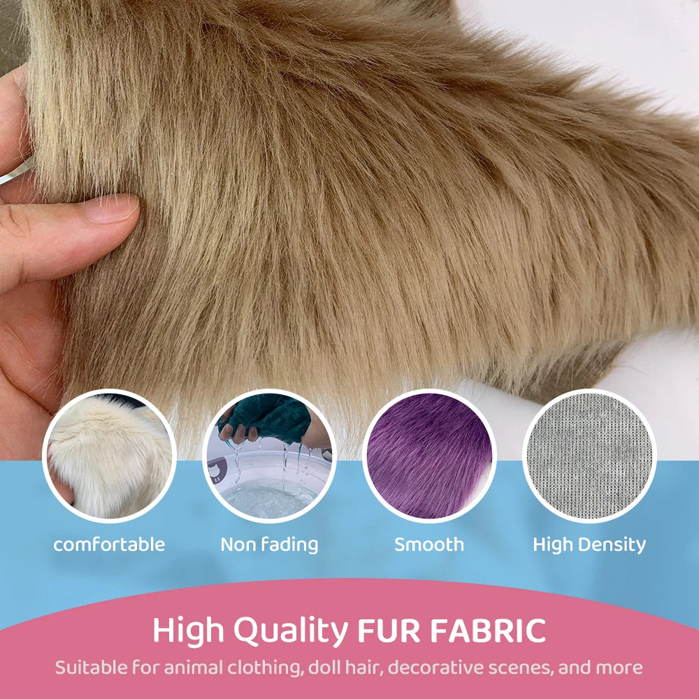 Tela de Pelo Sintético de 2.5cm de Largo – 30x50cm, Cosplay & Fursuit, 23 Colores