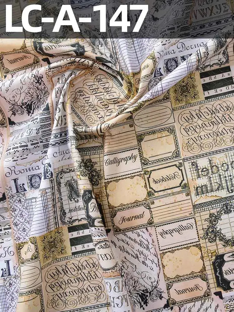 Vintage Newspaper & Map Digital Print 100% Cotton Fabric — 110cm Wide