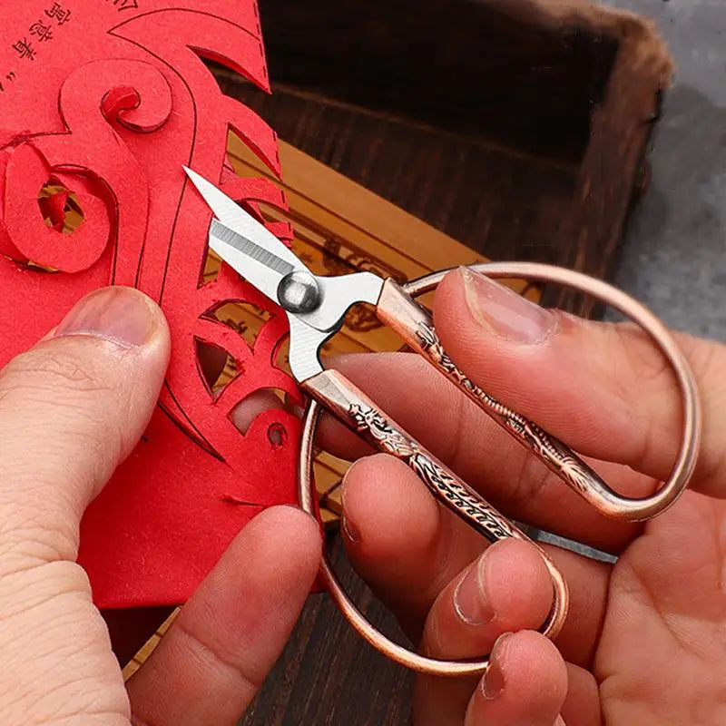 Tijeras de coser retro mini — Cortahílos de acero inoxidable vintage en 6 acabados