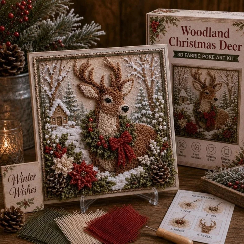 Kit de arte en tela 3D de Navidad – Decoración navideña DIY para adultos