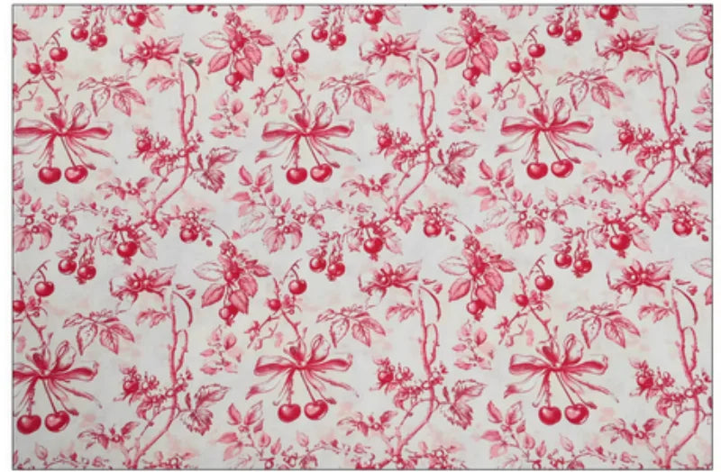 Bowknot & Floral Print 100% Cotton Fabric – 110cm Wide | Quilting, Bags, Garments & DIY