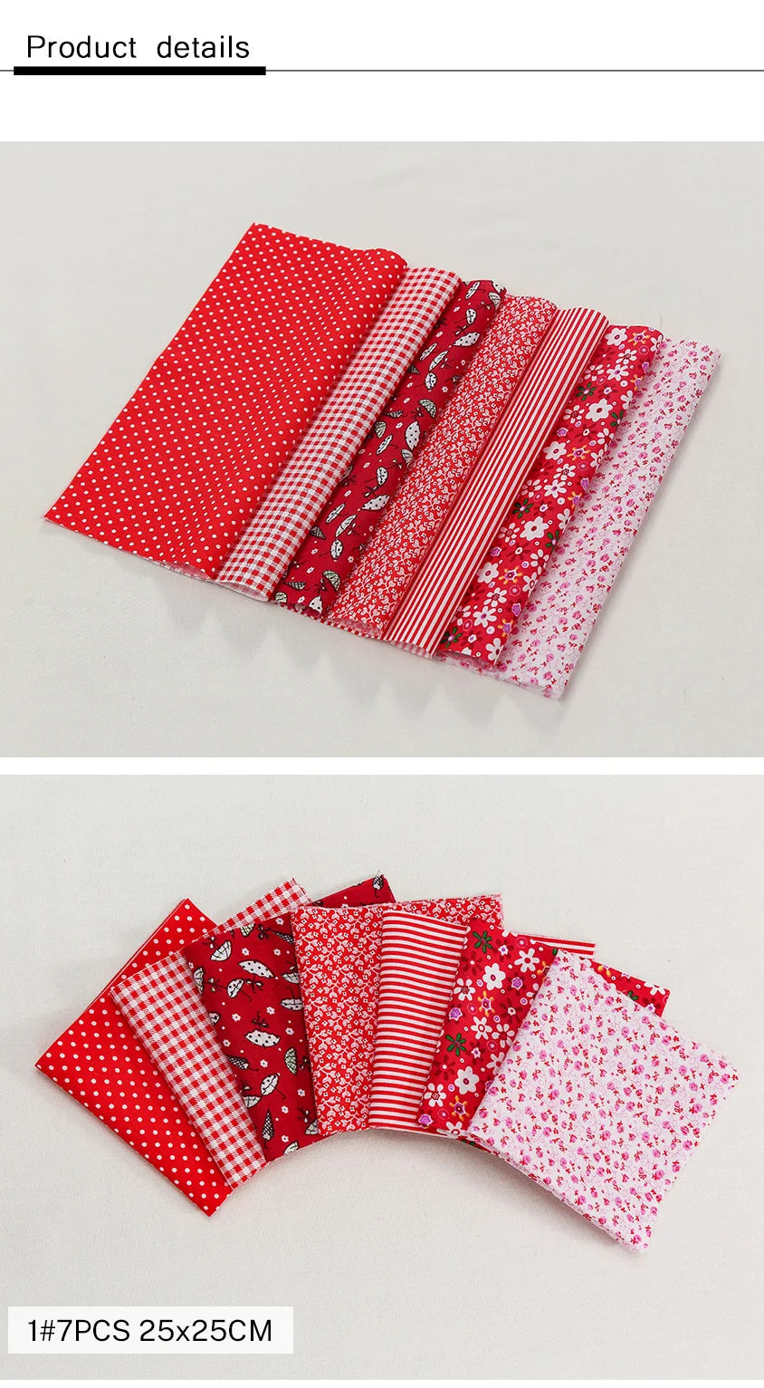 25x25Cm Cotton Flower Fabric Printed Cloth Sewing Quilting Fabrics For Patchwork Needlework DIY Handmade Accessories