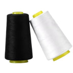 Serger Thread 100% Polyester – 3000 Yards per Roll | Black & White Cones
