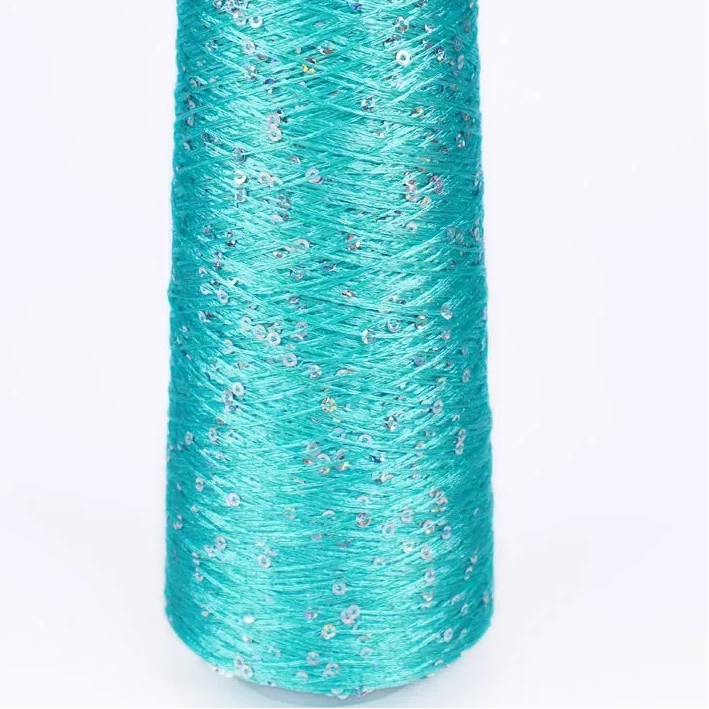 500G Hilo Fantasía de Lentejuelas Brillantes – Para Tejer a Mano y Ganchillo | Lentejuela de 3mm | 25 Colores