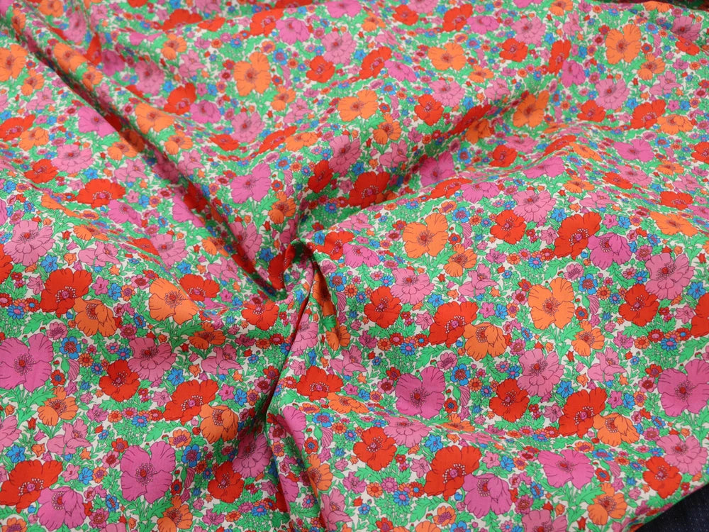 80s Count Floral Digital Print 100% Cotton Fabric – 55" Wide | Dresses, Skirts & Quilting (Sold by the Half Meter)