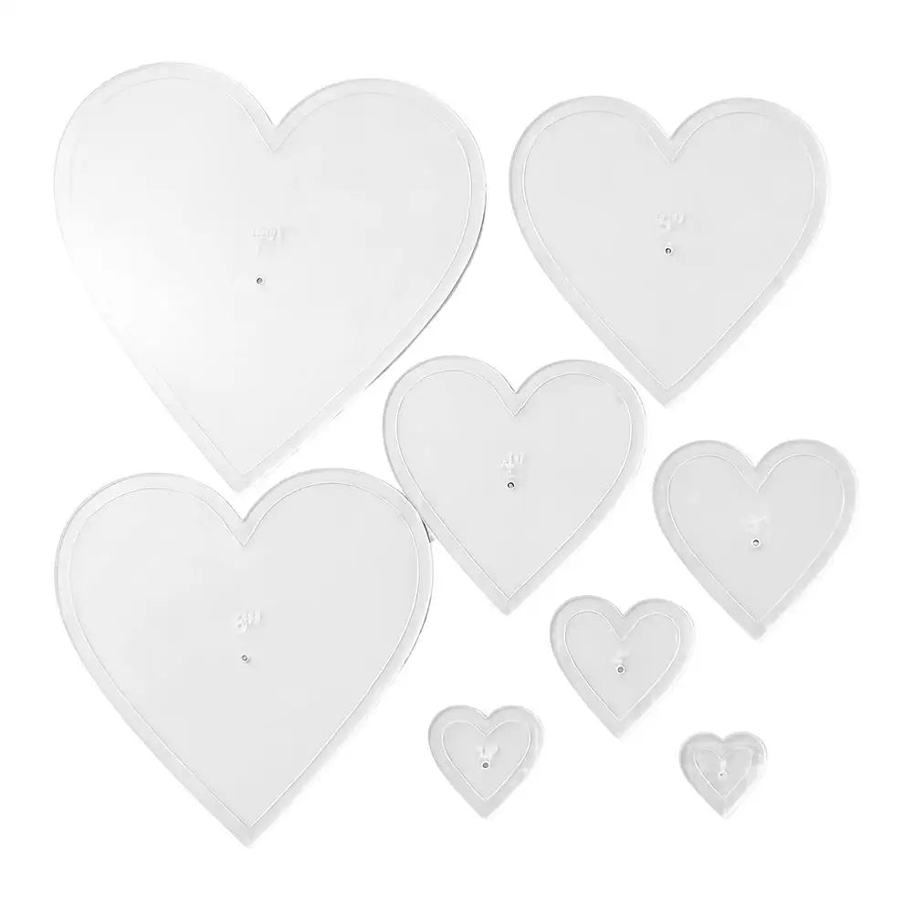8-Piece Heart Quilting Template Set – Acrylic Fabric Cutting Stencils for Patchwork & Sewing