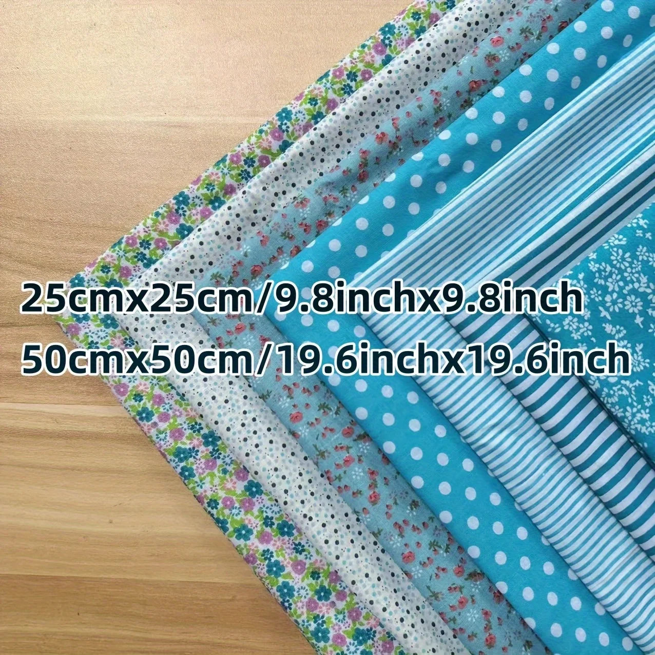 7-Piece Flower Print Cotton Fat Quarter Bundle — 20" x 20"